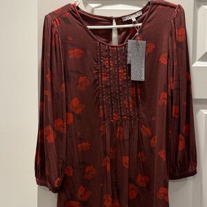 Daniel Rainn Red Floral Tunic Top